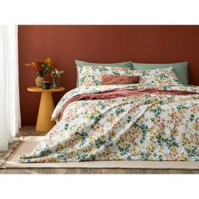English Home Romantic Ivy Terracotta Kolay Ütülenir Tek Kişilik Nevresim Takımı