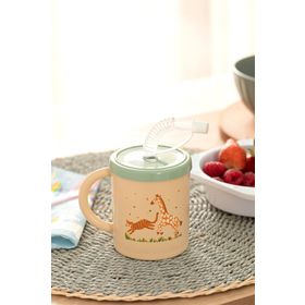 English Home Safari Plastik 210 ml Yeşil Pipetli Bardak