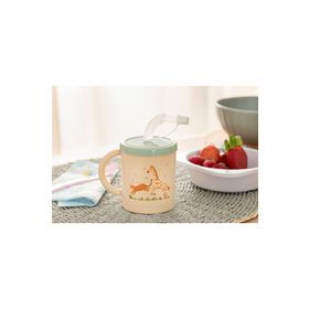 English Home Safari Plastik 210 ml Yeşil Pipetli Bardak