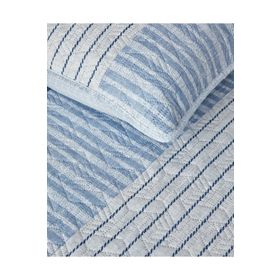 English Home Sleek Stripes Mavi Çift Kişilik Yatak Örtüsü Takımı