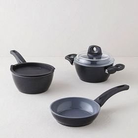 English Home Terra Cera Well Siyah 5 Parça Mini Tencere Seti