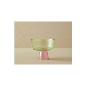 English Home Unique Patch 16 cm Yeşil-Pembe Cam Ayaklı Sunumluk