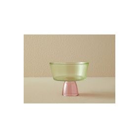 English Home Unique Patch 16 cm Yeşil-Pembe Cam Ayaklı Sunumluk