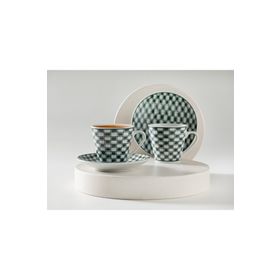 English Home Valda Porselen 4 Parça 2 Kişilik 80 ml Yeşil Kahve Fincan Takımı