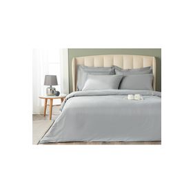 English Home Vivian Gri Çerçeveli Pamuk Saten King Size Nevresim Takımı
