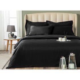 English Home Vivian Siyah Çerçeveli Pamuk Saten King Size Nevresim Takımı