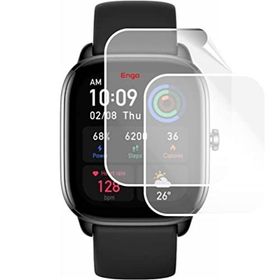 Engo Amazfit GTS 4 Mini Tam Kaplama Şeffaf TPU Film 2 Adet Ekran Koruyucu