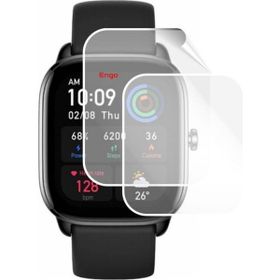 Engo Amazfit GTS 4 Mini Tam Kaplama Şeffaf TPU Film 2 Adet Ekran Koruyucu