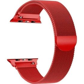 Engo Apple Watch 44 mm Kırmızı Paslanmaz Çelik Manyetik Kapatmalı Kayış Kordon