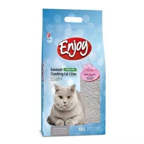 Enjoy 10 lt Bebek Pudrası Kokulu Topaklanan Bentonit Doğal Kedi Kumu