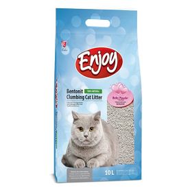 Enjoy 10 lt Bebek Pudrası Kokulu Topaklanan Bentonit Doğal Kedi Kumu