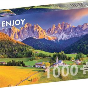 Enjoy 1000 Parça İtalya Dolomit Dağlarında Kilise Puzzle