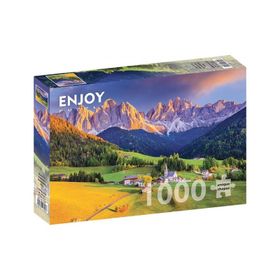 Enjoy 1000 Parça İtalya Dolomit Dağlarında Kilise Puzzle