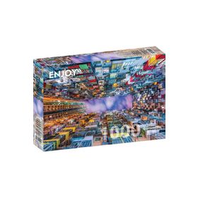Enjoy 1000 Parça Renkli Apartman Hong Kong Puzzle