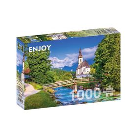 Enjoy 1323 1000 Parça Ramsau'daki Küçük Kilise Almanya Puzzle