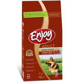 Enjoy Kuzu Etli ve Pirinçli 15 KG Yetişkin Kuru Köpek Maması