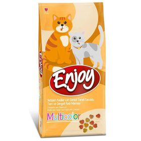 Enjoy Multi Color Tavuk Etli Renkli Yetişkin 10 kg Kedi Maması