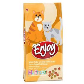 Enjoy Multi Color Tavuk Etli Renkli Yetişkin 10 kg Kedi Maması