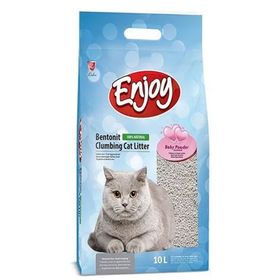 Enjoy Topaklanan Bebek Pudra Kokulu Bentonit 10 lt Doğal Kedi Kumu