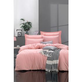 Enlora Home Freshcolor Janapembe Çift Kişilik Düzrenk %100 Doğal Pamuk Nevresim Takımı