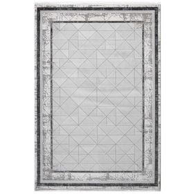 Enti Halı Lavin 4805 Gri Modern Desenli Makine Halısı