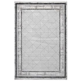 Enti Halı Lavin 4805 Gri Modern Desenli Makine Halısı