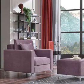 Enza Home 10306 Linea Kadife Dokulu Kahve Antrasit Berjer