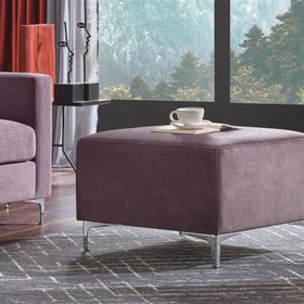 Enza Home 10306 Linea Kadife Dokulu Kahve Antrasit Puf