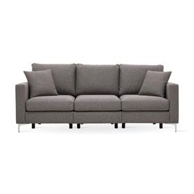 Enza Home 10906 Linea Keten Dokulu Gri 3'lü Koltuk
