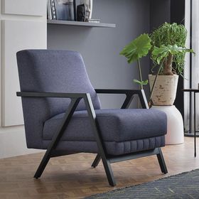 Enza Home 11802 Pavia Kadife Dokulu Lacivert Berjer