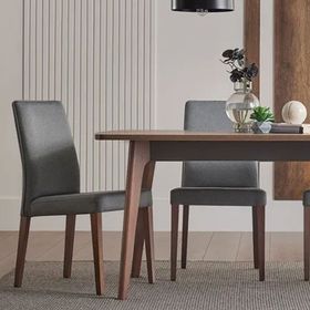 Enza Home 11803 Cordell Keten Dokulu Kumaş Açık Gri Sandalye