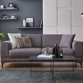 Enza Home 11804 Pavia Örme Kumaş Gri 2'li Koltuk