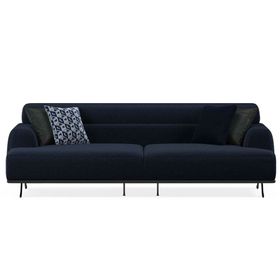 Enza Home 12401 Valdera Keten Dokulu Siyah 3'lü Koltuk