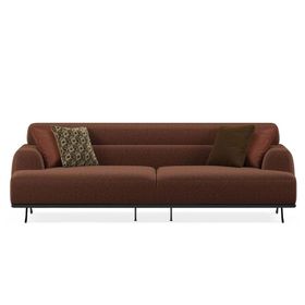 Enza Home 12405 Valdera Keten Dokulu Kahve 3'lü Koltuk