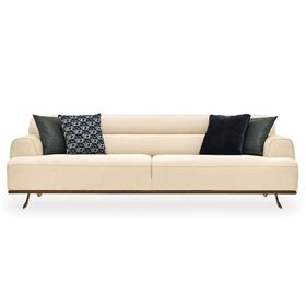 Enza Home 12503 Valdera Süet Dokulu Krem 3'lü Koltuk