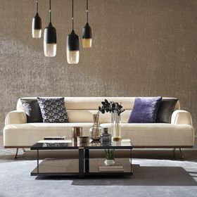 Enza Home 12505 Valdera Süet Dokulu Sütlü Kahve 3'lü Koltuk