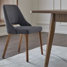 Enza Home 13009 Pavia Keten Dokulu Kumaş Gri Sandalye