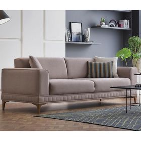 Enza Home 14001 Pavia Kadife Dokulu Kemik 3'lü Yataklı Koltuk