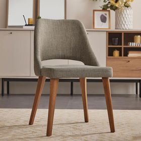 Enza Home 14211 Loreto Keten Dokulu Kumaş Kahve Yeşil Sandalye