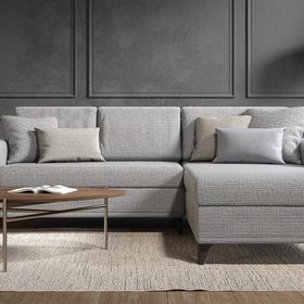 Enza Home 14212 Maris Yataklı - Sağ, Kadife Dokulu, Mavi Köşe Takımı