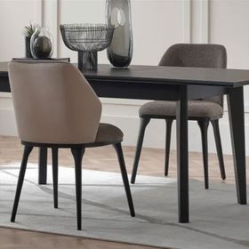 Enza Home 15604 Riga Süet Dokulu Kumaş Vizon Sandalye