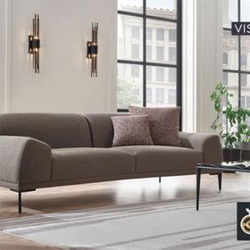 Enza Home 15604 Swan Buklet Kumaş Vizon 2.5'lu Koltuk