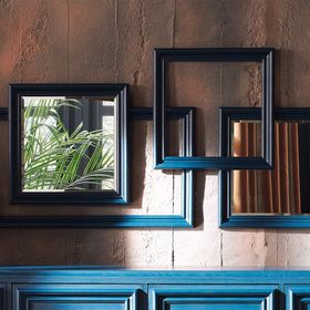 Enza Home 157x77 cm Prusya Mavisi Modern Formlu Konsol Aynası
