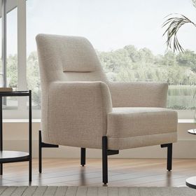 Enza Home 16007 Terra Keten Dokulu Beyaz Berjer
