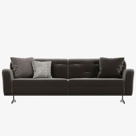 Enza Home 16716 Marion Kapitoneli Gerçek Kadife Koyu Haki 2.5'lu Koltuk