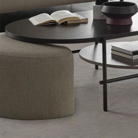 Enza Home 17601 Berta Keten Dokulu Bej Sehpa Pufu