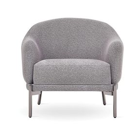 Enza Home 18104 Petra Metal Kadife Dokulu Açık Gri Berjer