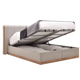 Enza Home 21102 Açık Yeşil Keten Dokulu Kumaş 200x200 cm Polka Başlıklı Baza