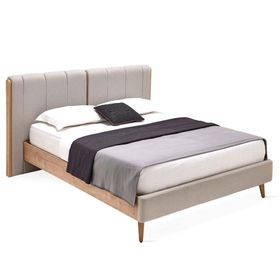 Enza Home 21102 Açık Yeşil Keten Dokulu Kumaş 200x200 cm Polka Başlıklı Karyola