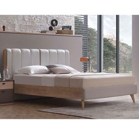 Enza Home 21102 Açık Yeşil Keten Dokulu Kumaş 200x200 cm Polka Başlıklı Karyola